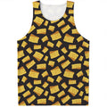 Black Cheese And Holes Pattern Print Men's Tank Top