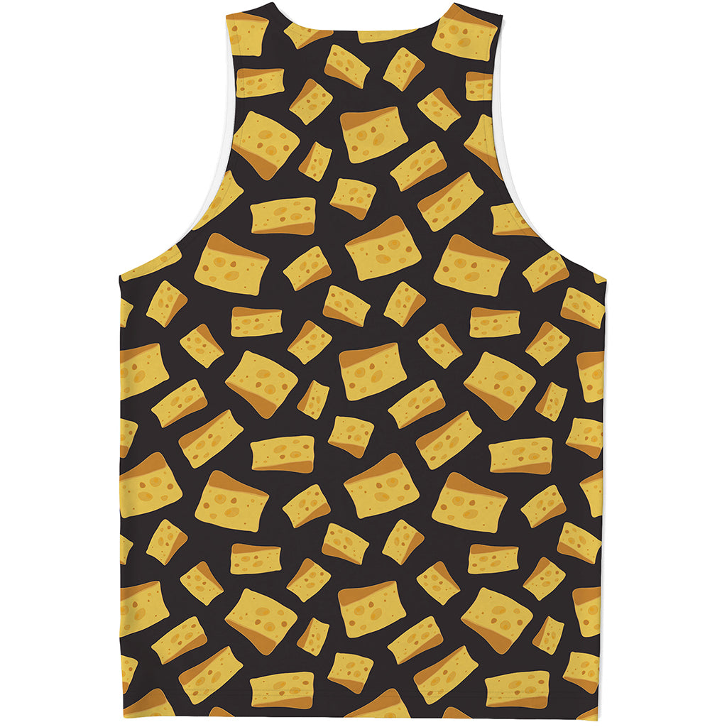 Black Cheese And Holes Pattern Print Men's Tank Top