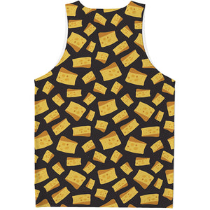 Black Cheese And Holes Pattern Print Men's Tank Top