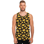 Black Cheese And Holes Pattern Print Men's Tank Top