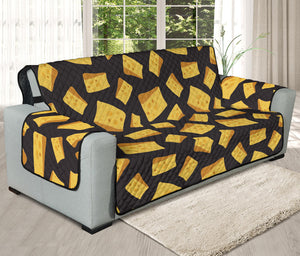 Black Cheese And Holes Pattern Print Oversized Sofa Protector