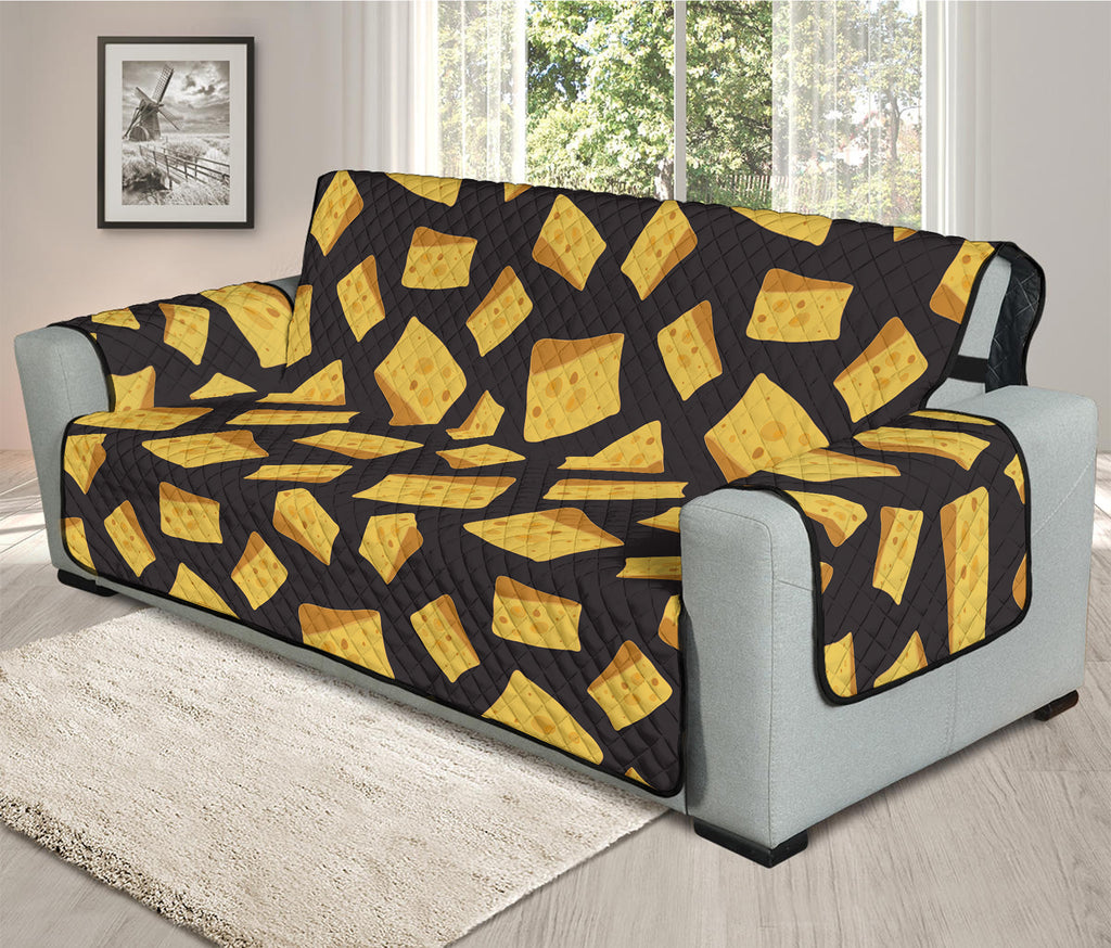 Black Cheese And Holes Pattern Print Oversized Sofa Protector