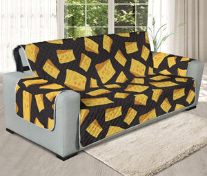 Black Cheese And Holes Pattern Print Oversized Sofa Protector