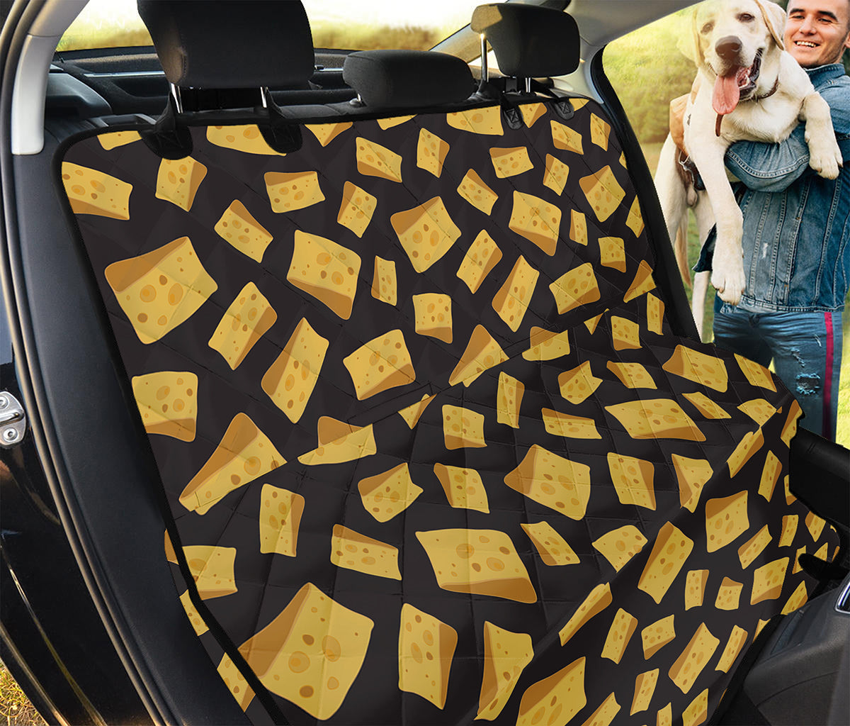 Black Cheese And Holes Pattern Print Pet Car Back Seat Cover