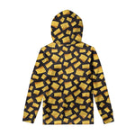 Black Cheese And Holes Pattern Print Pullover Hoodie