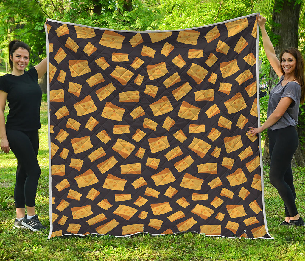 Black Cheese And Holes Pattern Print Quilt