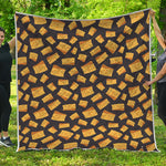 Black Cheese And Holes Pattern Print Quilt