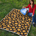 Black Cheese And Holes Pattern Print Quilt