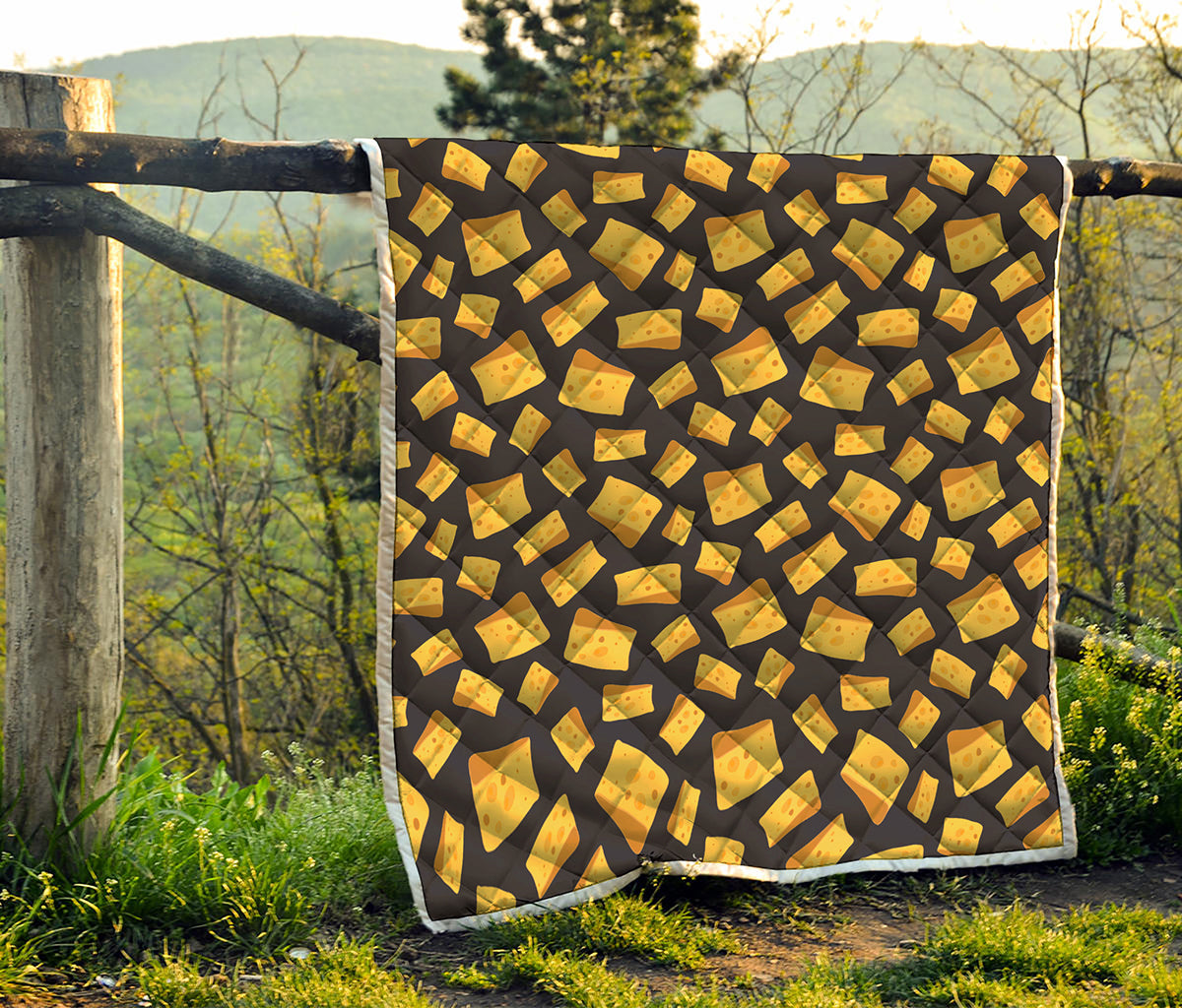 Black Cheese And Holes Pattern Print Quilt