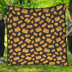 Black Cheese And Holes Pattern Print Quilt