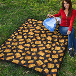 Black Cheese And Holes Pattern Print Quilt