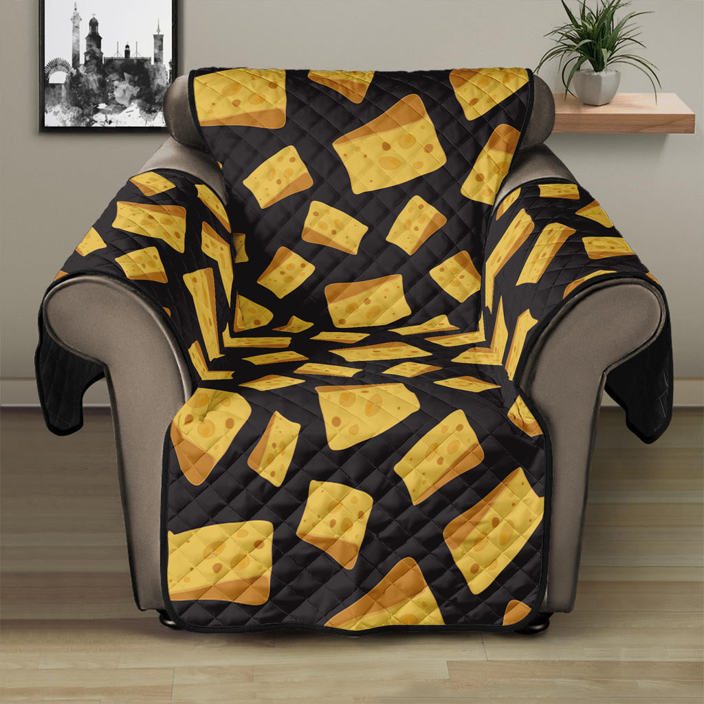 Black Cheese And Holes Pattern Print Recliner Protector