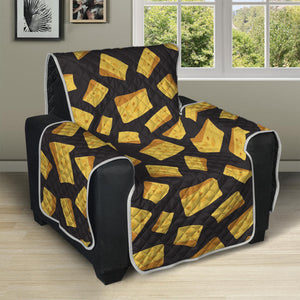 Black Cheese And Holes Pattern Print Recliner Protector