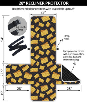 Black Cheese And Holes Pattern Print Recliner Protector