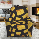 Black Cheese And Holes Pattern Print Recliner Slipcover