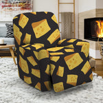 Black Cheese And Holes Pattern Print Recliner Slipcover