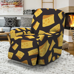 Black Cheese And Holes Pattern Print Recliner Slipcover