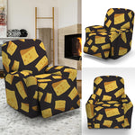 Black Cheese And Holes Pattern Print Recliner Slipcover