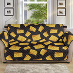 Black Cheese And Holes Pattern Print Sofa Protector