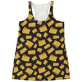 Black Cheese And Holes Pattern Print Women's Racerback Tank Top