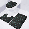 Black Cheshire Cat Pattern Print 3 Piece Bath Mat Set