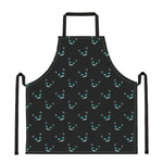 Black Cheshire Cat Pattern Print Apron