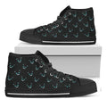 Black Cheshire Cat Pattern Print Black High Top Sneakers