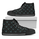Black Cheshire Cat Pattern Print Black High Top Shoes