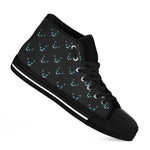 Black Cheshire Cat Pattern Print Black High Top Shoes