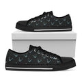 Black Cheshire Cat Pattern Print Black Low Top Sneakers