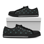 Black Cheshire Cat Pattern Print Black Low Top Shoes