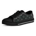 Black Cheshire Cat Pattern Print Black Low Top Shoes