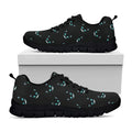 Black Cheshire Cat Pattern Print Black Running Shoes