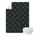 Black Cheshire Cat Pattern Print Blanket