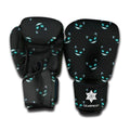 Black Cheshire Cat Pattern Print Boxing Gloves