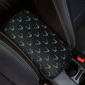 Black Cheshire Cat Pattern Print Car Center Console Cover