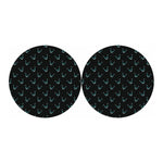 Black Cheshire Cat Pattern Print Car Coasters