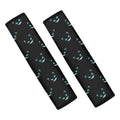 Black Cheshire Cat Pattern Print Car Seat Belt Covers