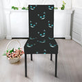 Black Cheshire Cat Pattern Print Dining Chair Slipcover