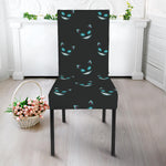 Black Cheshire Cat Pattern Print Dining Chair Slipcover
