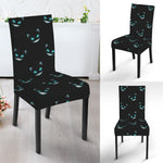 Black Cheshire Cat Pattern Print Dining Chair Slipcover