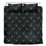 Black Cheshire Cat Pattern Print Duvet Cover Bedding Set