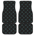 Black Cheshire Cat Pattern Print Front and Back Car Floor Mats