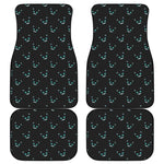 Black Cheshire Cat Pattern Print Front and Back Car Floor Mats
