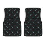 Black Cheshire Cat Pattern Print Front Car Floor Mats