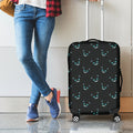 Black Cheshire Cat Pattern Print Luggage Cover