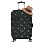 Black Cheshire Cat Pattern Print Luggage Cover