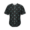 Black Cheshire Cat Pattern Print Men's Baseball Jersey