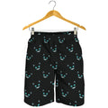 Black Cheshire Cat Pattern Print Men's Shorts