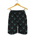 Black Cheshire Cat Pattern Print Men's Shorts